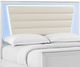 Elements International Denmark White King Upholstered Panel Bed with LED-1