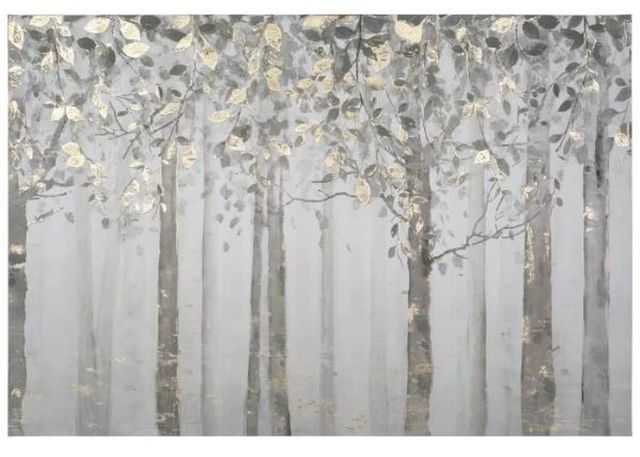 YHD Grey and Yellow Trees Wall Art-0