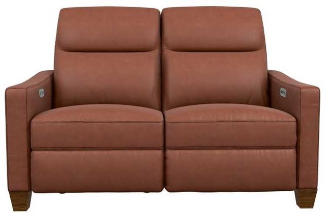 La-Z-Boy® Quinault Chestnut Leather Power Reclining Loveseat with Headrest-1