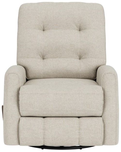 Flexsteel® Devon White Vanilla Swivel Gliding Recliner-1