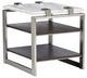 Magnussen Home® Paradox Pearl White Rectangular End Table with Platinum Frame -0