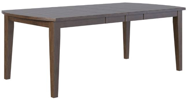 Country View Woodworking Customizable Bakersfield Elm Top 42" Dining Table with 2-Leaves and Brown Maple Base
