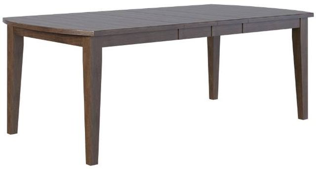 Country View Woodworking Customizable Bakersfield Elm Top 42" Dining Table with 2-Leaves and Brown Maple Base-0