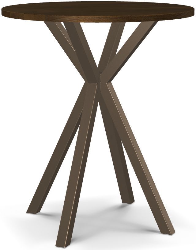 Amisco Customizable Asterisk Round Bar Table with Solid Birch Top-0
