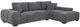 Coaster® Octavia 2-Piece Charcoal Gray Right Arm Facing Sectional and Chaise-0