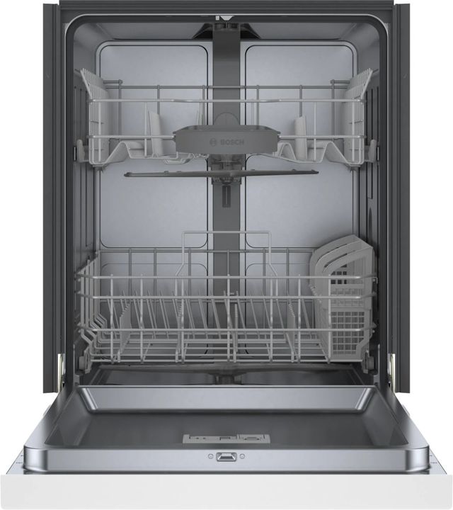 Bosch® 100 Series 24" White Front Control Built-In Dishwasher-1