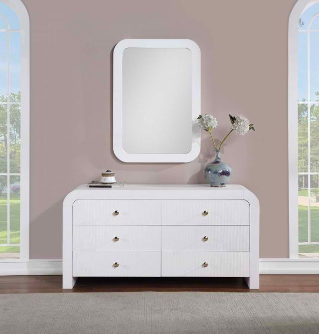 Meridian Furniture Artisto White Mirror-2