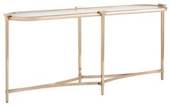 Lillian August Chelsea Glass Top Console Table with Brass Base