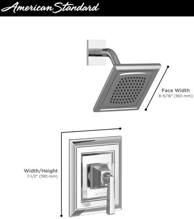 American Standard Town Square S Brushed Cool Sunrise Tub and Shower Trim Kit with Water-Saving Showerhead and Lever Handle-3