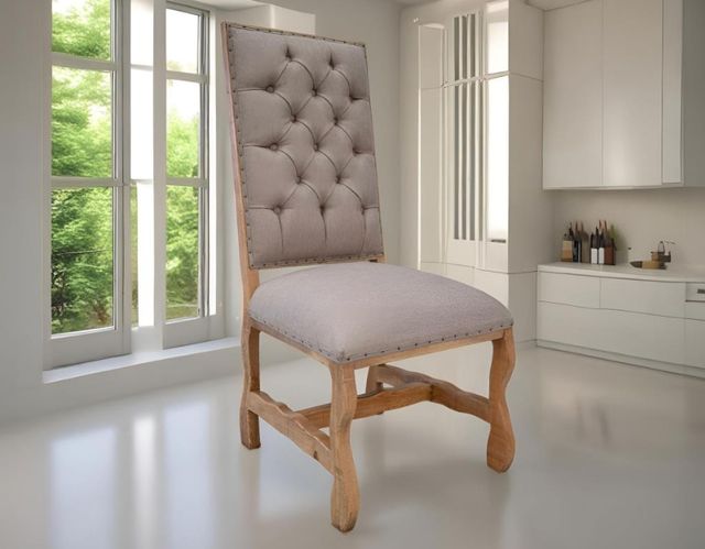 International Furniture Direct Marquez Beige/Brown Dining Chair-1