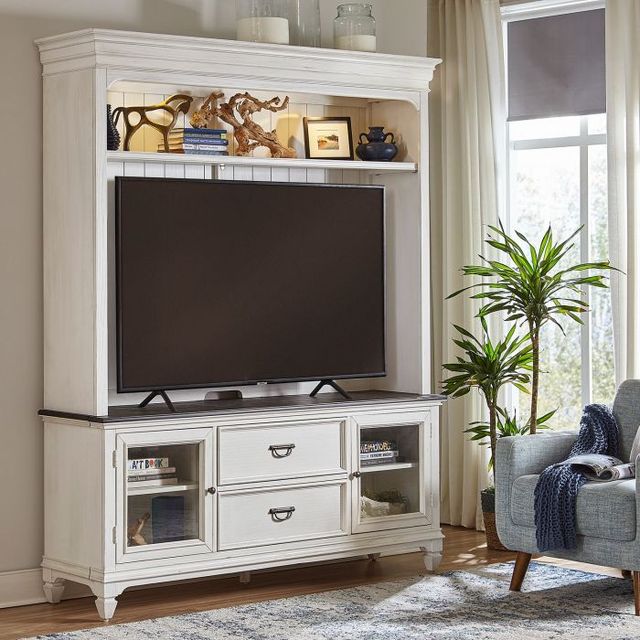 Liberty Furniture Allyson Park Charcoal/Wirebrushed White Entertainment Center-1