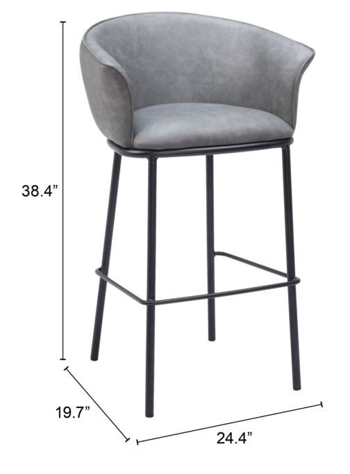Zuo® Modern Garston Gray Barstool-1