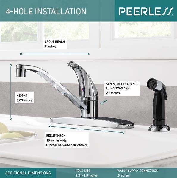 Peerless Core Chrome 8" Single Handle Kitchen Faucet-2