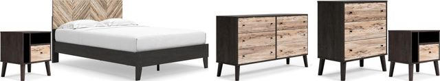 Signature Design by Ashley® Piperton 5-Piece Two-Tone Brown/Black Queen Panel Platform Bed Set-0