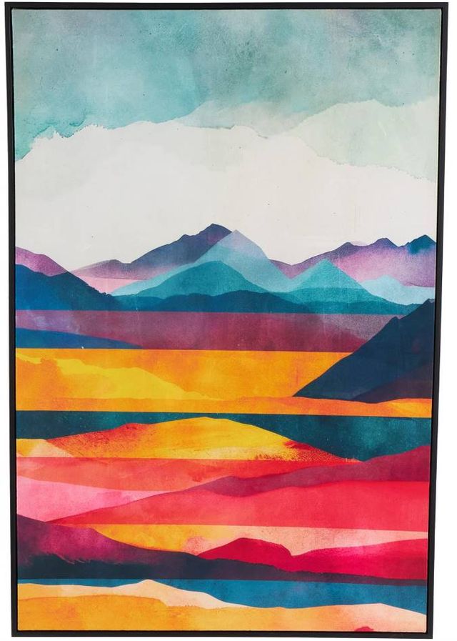 Deco Marche Abstract Mountains and Lake View Living Room Framed Wall Art-0