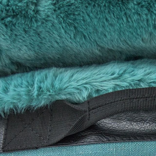 CordaRoy's® Nest Blue Bunny Fur Queen Adult Bean Bag Chair-1
