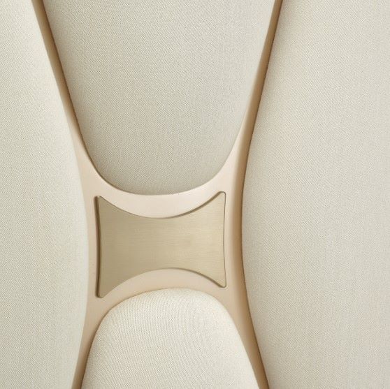 Michael Amini® La Rachelle Beige/Medium Champagne California King Upholstered Panel Bed-3
