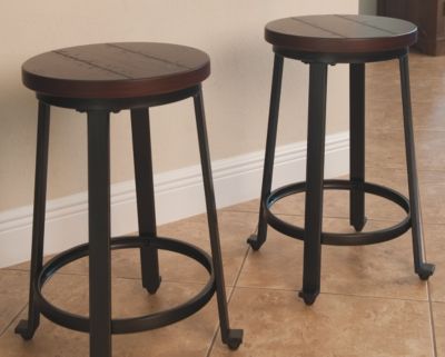 Signature Design by Ashley® Challiman 2-Piece Rustic Brown Bar Stool-2