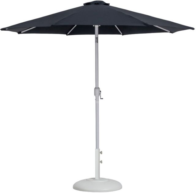 Meridian Furniture Fiji Black/Matte White/White Aluminum Outdoor Patio Umbrella and Round Base-0