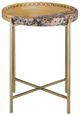 Currey & Company Freya Brown Purple Breccia Accent Table with Brass Base-2
