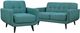 Elements International Hadley 2-Piece Heirloom Teal Living Room Stationary Seating Set with Chair-0