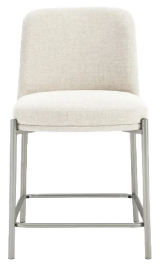 Modus Furniture Crossroads 2.0 Dion Brushed Nickel/Natural Light Upholstered Counter Stool-1