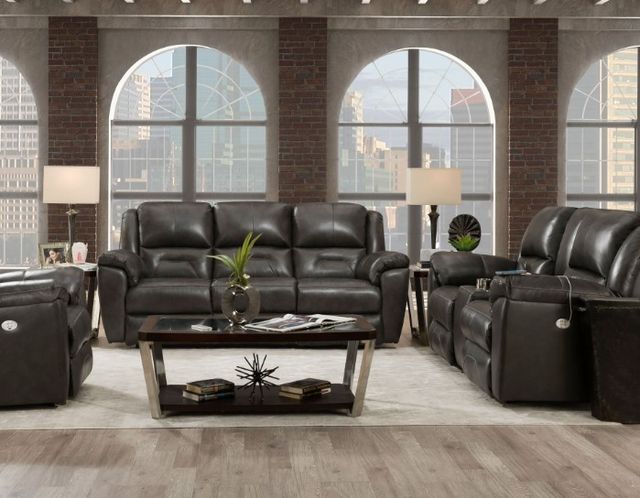 Southern Motion™ Customizable Pandora Double Power Reclining Loveseat with Headrest and Console-1