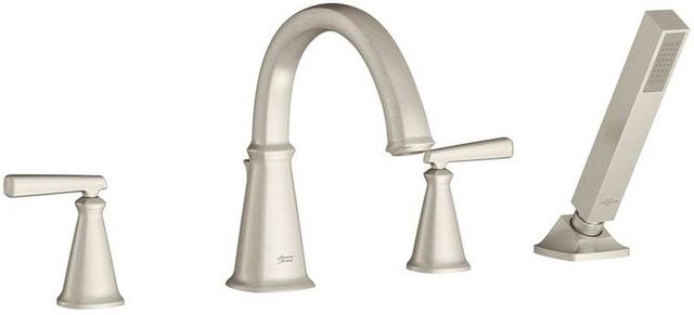 American Standard Edgemere® Brushed Nickel Deck Mounted Roman Tub Filler with Hand Shower-0