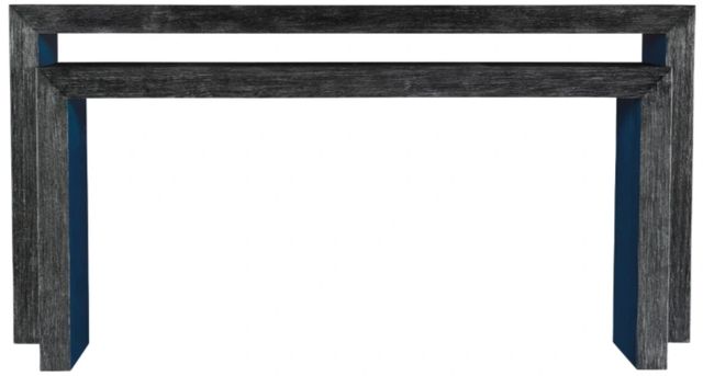 Hooker® Furniture Melange Halen 2-Piece Black Nesting Sofa Table Set with Blue Accents-1