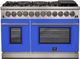 FORNO® Capriasca 48" Stainless Steel Pro Style Dual Fuel Range with Blue Door-0
