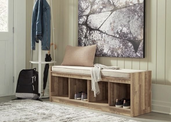 Signature Design by Ashley® Gerdanet Beige/Brown 21" Storage Bench-3