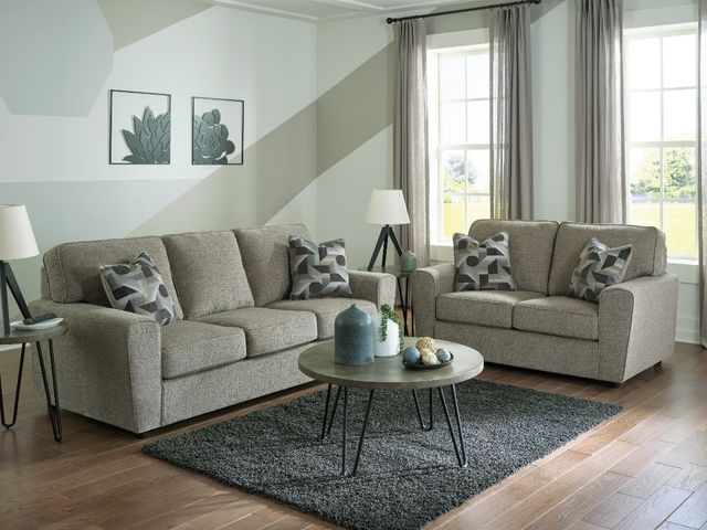 Signature Design by Ashley® Cascilla 2-Piece Pewter Sofa and Loveseat-4