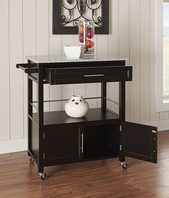 Linon Cameron Black Kitchen Cart -1