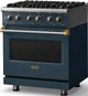 Viking® 5 Series 30" Squall Pro Style Dual Fuel (NG) Range with Brushed Brass Trim-2