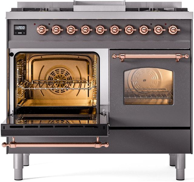 Ilve® Nostalgie II Series 40" Graphite Matte Pro Style Dual Fuel Range-2