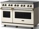 Viking® 5 Series 48" Pure White Pro Style Induction Range with Brushed Brass Trim-3