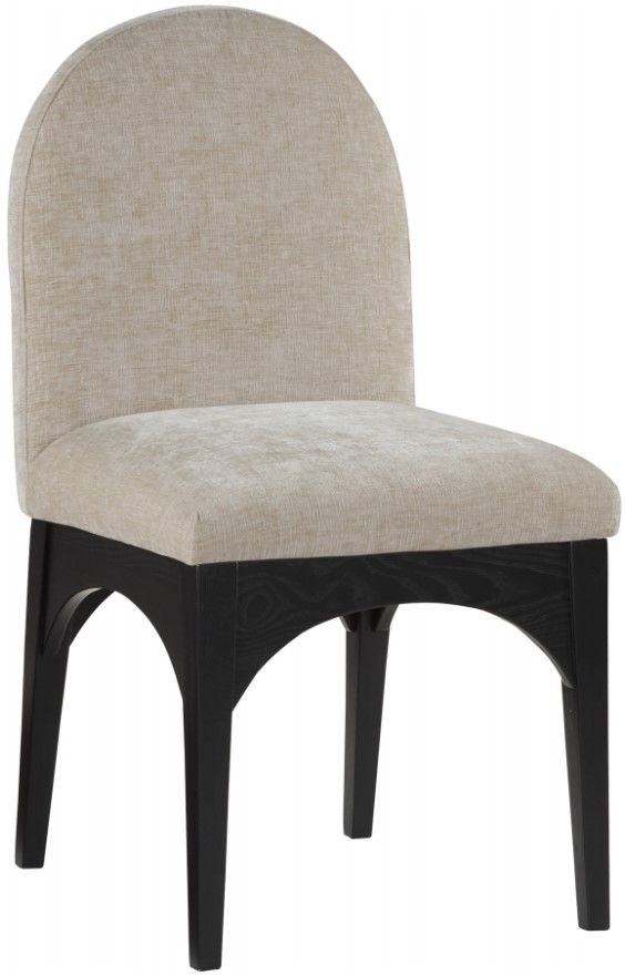 Meridian Furniture Waldorf Beige/Black Chenille Upholstered Dining Chair-0