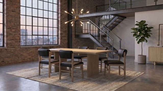 Coaster® Decker 7-Piece Black/Natural Oak Dining Table Set-1