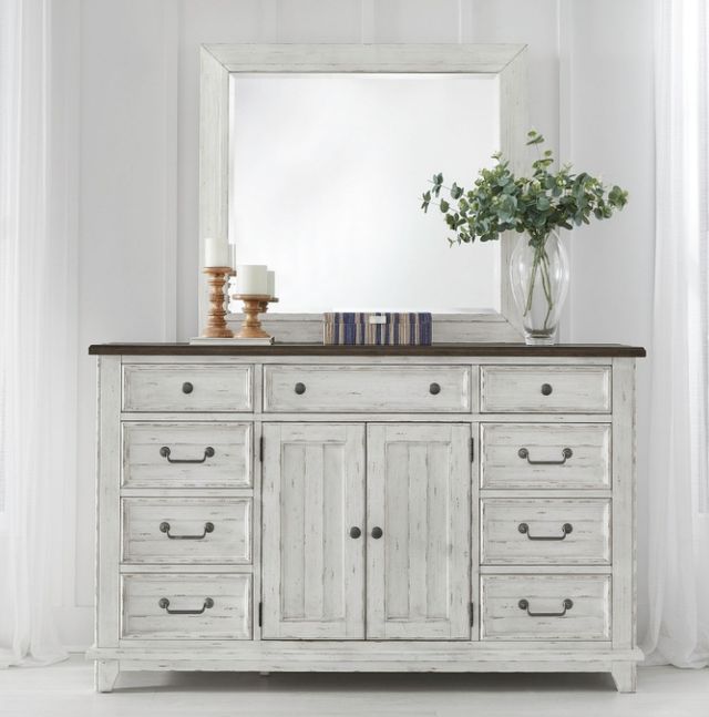 Liberty Furniture River Place Riverstone White/Tobacco Dresser and Mirror-1