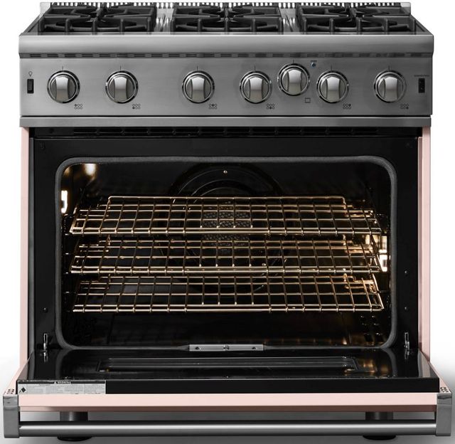 Viking® 5 Series 36" Blush Pro Style Natural Gas Range-1