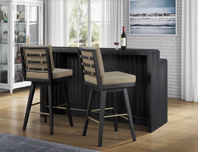 Bernards Elure Peppercorn/Slate Swivel Bar Stool-1