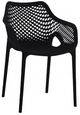 Meridian Furniture Mykonos 4-Piece Black Polypropylene Plastic Outdoor Patio Dining Arm Chair Set-0