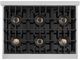 ZLINE Autograph Edition 36". 5.2 cu. ft. Dual Fuel Range with 6 Burner DuoPro™ Cooktop and Electric Convection Oven in Stainless Steel and Champagne Bronze Accents -3