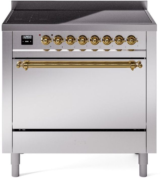 Ilve® Nostalgie II Series 36" Stainless Steel Pro Style Induction Range-0