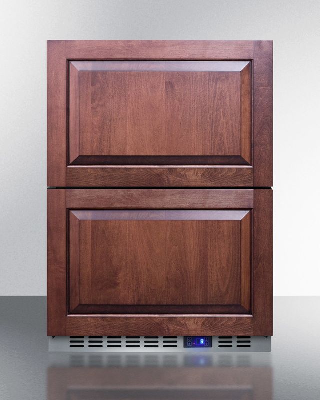 Summit® 24" 3.4 Cu. Ft. Stainless Steel/Panel Ready Upright Freezer-1
