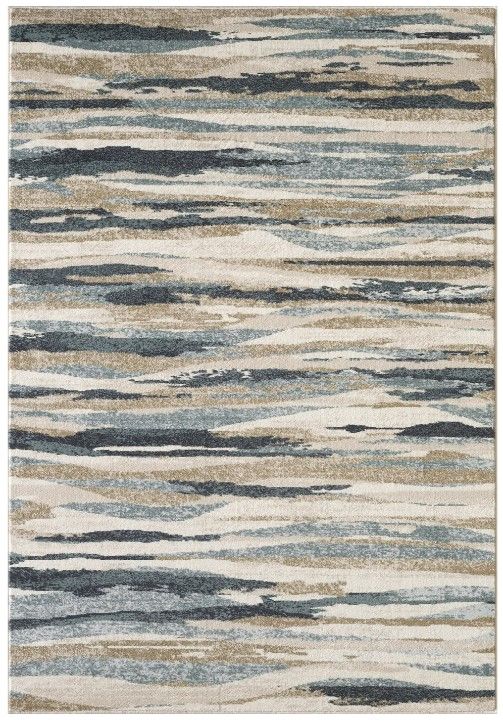 KAS Rugs Avalon Blue/Ivory Landscapes 5'x8' Area Rug-0