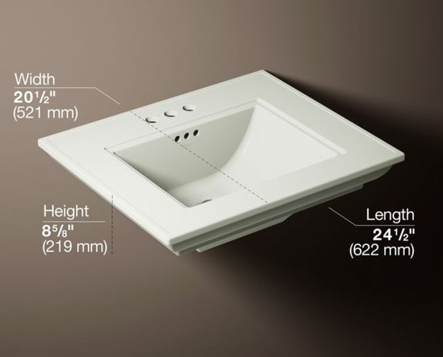 Kohler Memoirs® Stately Dune 25" Centerset Pedestal/Console Table Bathroom Sink-3