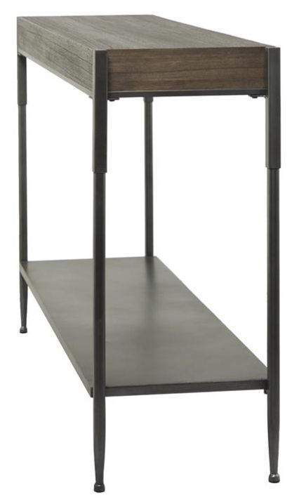 Deco Marche Brown Console Table with Gray Base-1