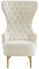 TOV Furniture Jezebel Cream Velvet Wingback Accent Chair-3