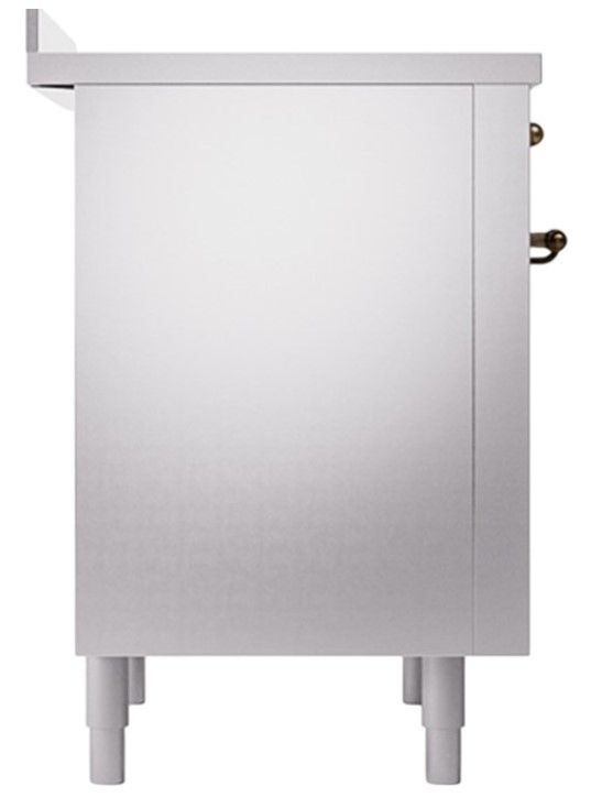 Ilve® Nostalgie II Noblesse 36'' Stainless Steel Pro Style Induction Range with Burnished Trim-2